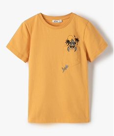 GEMO Tee-shirt garçon avec poche poitrine avec motif Orange