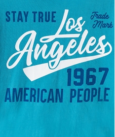 tee-shirt garcon a manches courtes et inscription  - american people bleuB815301_3
