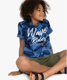 tee-shirt garcon imprime jungle - american people bleuB815701_1