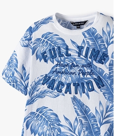 tee-shirt garcon a manches courtes imprime tropical - american people blancB815801_3