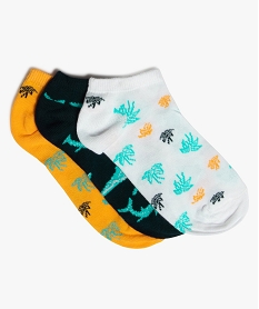 chaussettes garcon ultra courtes a motifs tropicaux (lot de 3) multicoloreB817301_1