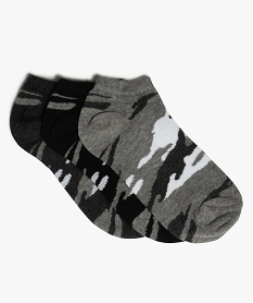chaussettes garcon ultra courtes motif camouflage (lot de 3) noirB817501_1