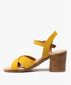 sandales femme a talon carre coupe speciale pied large jaune sandales a talonB819201_3