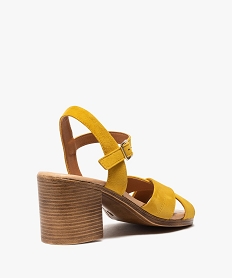sandales femme a talon carre coupe speciale pied large jaune sandales a talonB819201_4