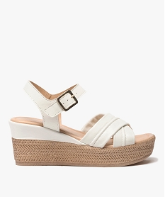 GEMO Sandales femme à talon compensé coupe spéciale pied large Orange
