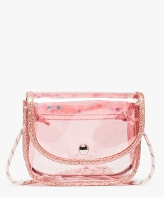 GEMO Sac fille transparent avec paillettes Rose