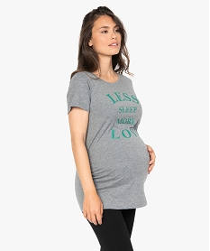 tee-shirt de grossesse a manches courtes et imprime fantaisie grisB821301_1