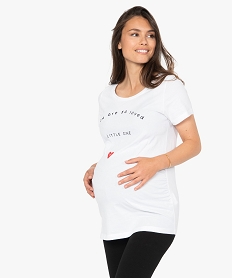 GEMO Tee-shirt de grossesse à message Blanc