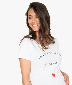 tee-shirt de grossesse a message blanc t-shirts manches courtesB821701_2
