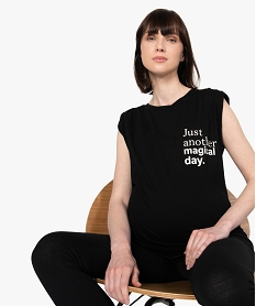 tee-shirt de grossesse avec col rond et epaulettes noirB822001_1