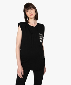 tee-shirt de grossesse avec col rond et epaulettes noirB822001_2