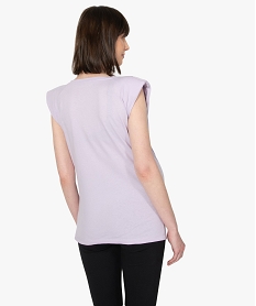tee-shirt de grossesse avec col rond et epaulettes violetB822101_3