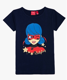GEMO Tee-shirt fille manches courtes imprimé - Miraculous Bleu