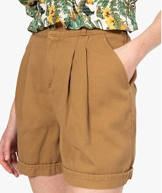 short femme en toile coupe ample orange shortsB825801_2