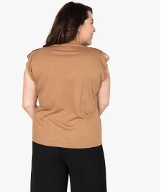 tee-shirt femme grande taille boutonne sur lavant orangeB826301_3