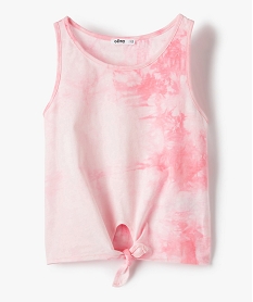 GEMO Débardeur fille effet tie and dye avec bas noué Rose