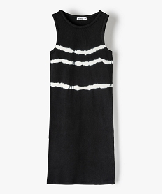 GEMO Robe fille moulante en maille côtelée noir standard