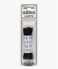 GEMO Lacets ronds en coton uni 90 cm Noir