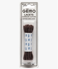 GEMO Lacets ronds unis en coton 90 cm Brun