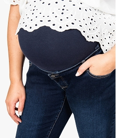 jean de grossesse coupe slim avec bandeau taille haute - maternite grande taille bleuB830701_2