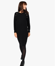 GEMO Robe femme spéciale grossesse avec col boutonné noir standard