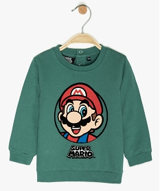 GEMO Sweat bébé garçon avec large motif sur l’avant – Super Mario Vert