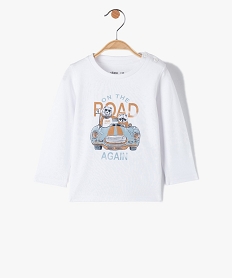 GEMO Tee-shirt bébé garçon imprimé fantaisie blanc standard