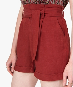 short femme ample a ceinture brun shortsB835901_2