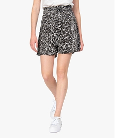 GEMO Short femme imprimé avec taille haute élastiquée Imprimé