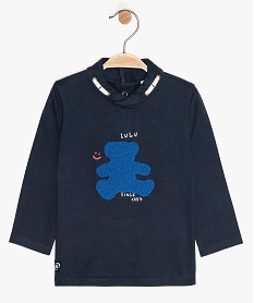 GEMO Tee-shirt bébé garçon à manches longues – Lulu Castagnette noir chine