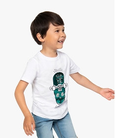 GEMO Tee-shirt garçon avec motif en sequins réversibles Blanc