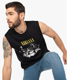 GEMO Débardeur homme imprimé - Nirvana Noir