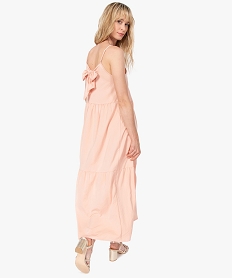 GEMO Robe femme à fines bretelles et volant dans de dos Rose