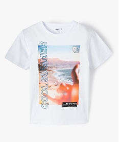 tee-shirt garcon avec motif plage blancB840501_1
