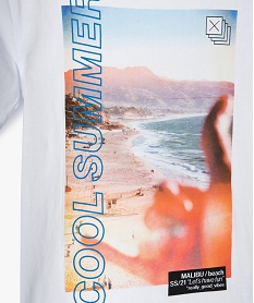 tee-shirt garcon avec motif plage blancB840501_2