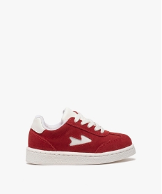 GEMO Baskets enfant zippées dessus cuir Rouge