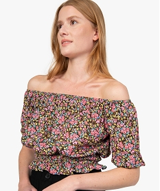 blouse femme courte a motifs fleuris imprimeB845301_2