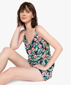 GEMO Combi-short femme imprimé à fines bretelles Imprimé