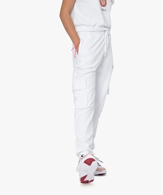 GEMO Pantalon de jogging fille esprit cargo Blanc