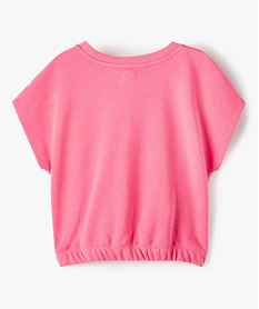 sweat fille crop top a manches courtes rose sweatsB848201_3