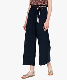 GEMO Pantalon femme large et fluide Bleu