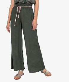 GEMO Pantalon femme large et fluide Vert