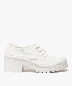 GEMO Tennis femme unies en toile à talon et bout renforcé blanc standard