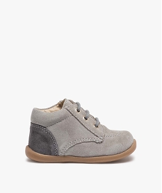 GEMO Chaussures de marche bébé en cuir bicolores Gris