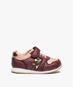 baskets bebe fille details metallises fermeture lacets et scratch rouge baskets et tennisB854101_1