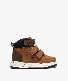 GEMO Boots bébé garçon à scratch et col rembourré - Gepy marron standard