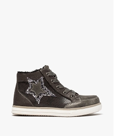 GEMO Baskets fille semi-montantes avec étoile pailletée Gris