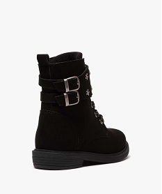 boots fille zippes en suedine unie avec etoiles metallisees noirB861701_4