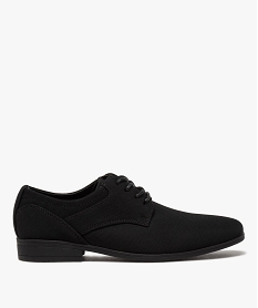 GEMO Derbies garçon à lacets dessus textile uni Noir