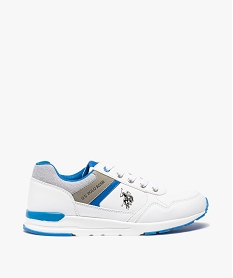 GEMO Baskets garçon multi-matières à lacets – US Polo Assn blanc standard